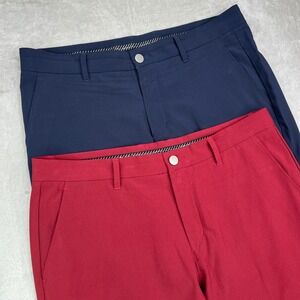 Primo Golf Jogger Pants Mens 35 Short Navy Blue Red Performance Tapered Lot of 2